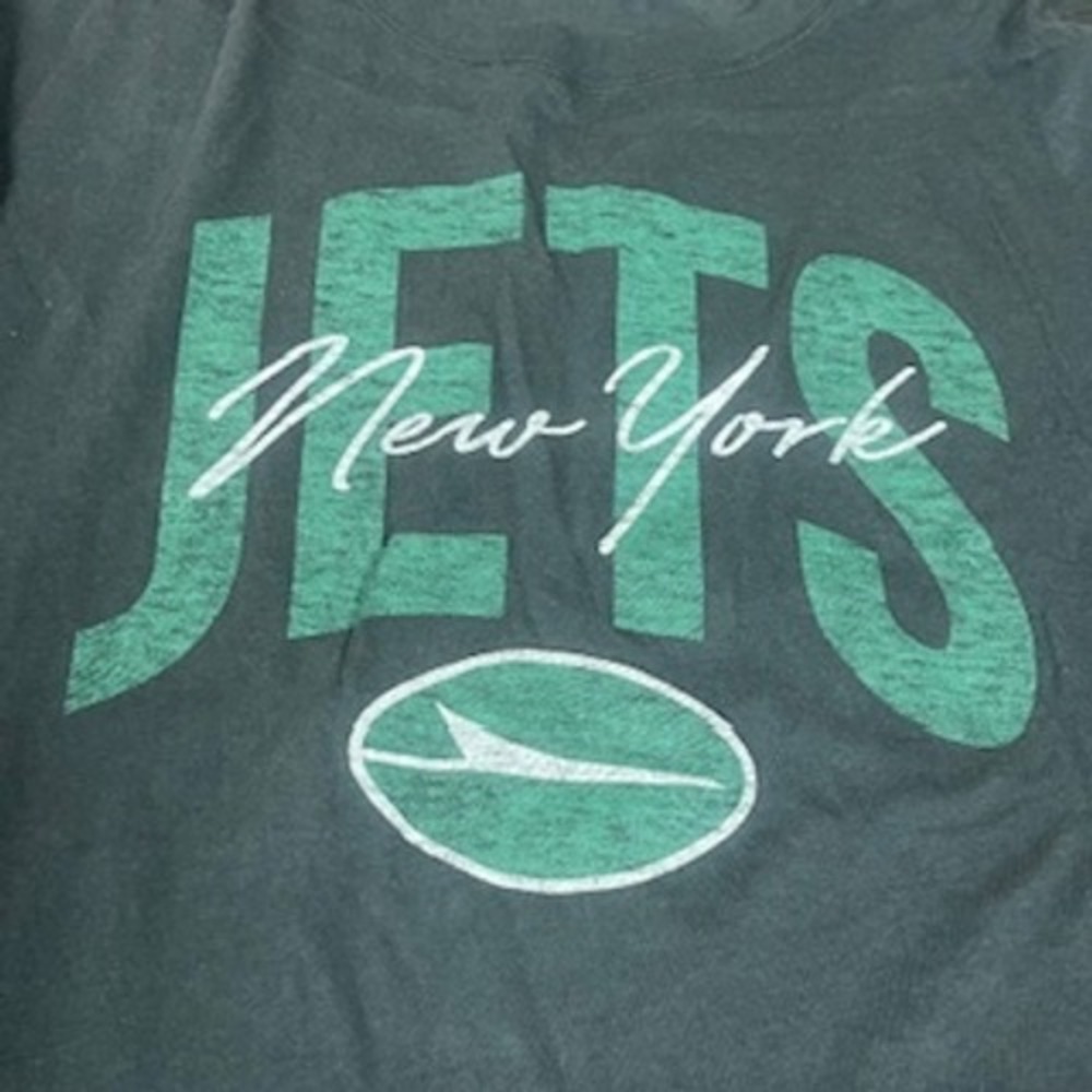 New York Jets 47 Brand NFL Womens Medium T-Shirt Flint Black Cotton Short Sleeve - Picture 6 of 10